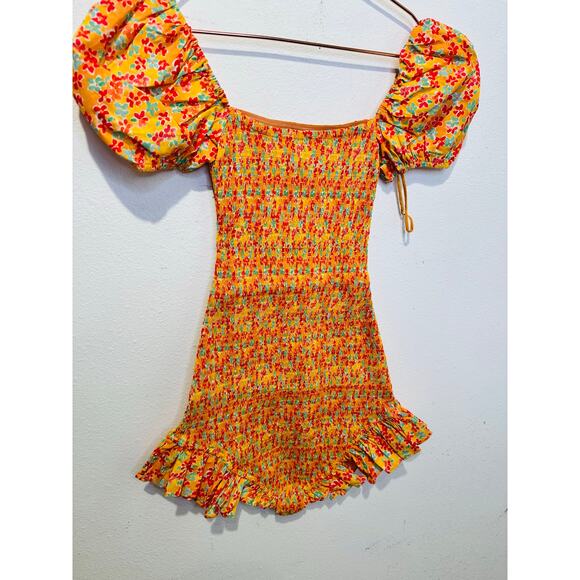 NWT CAROLINE CONSTAS Women's Yellow Ditsy Floral Ginny Romper Size XS - Picture 10 of 11